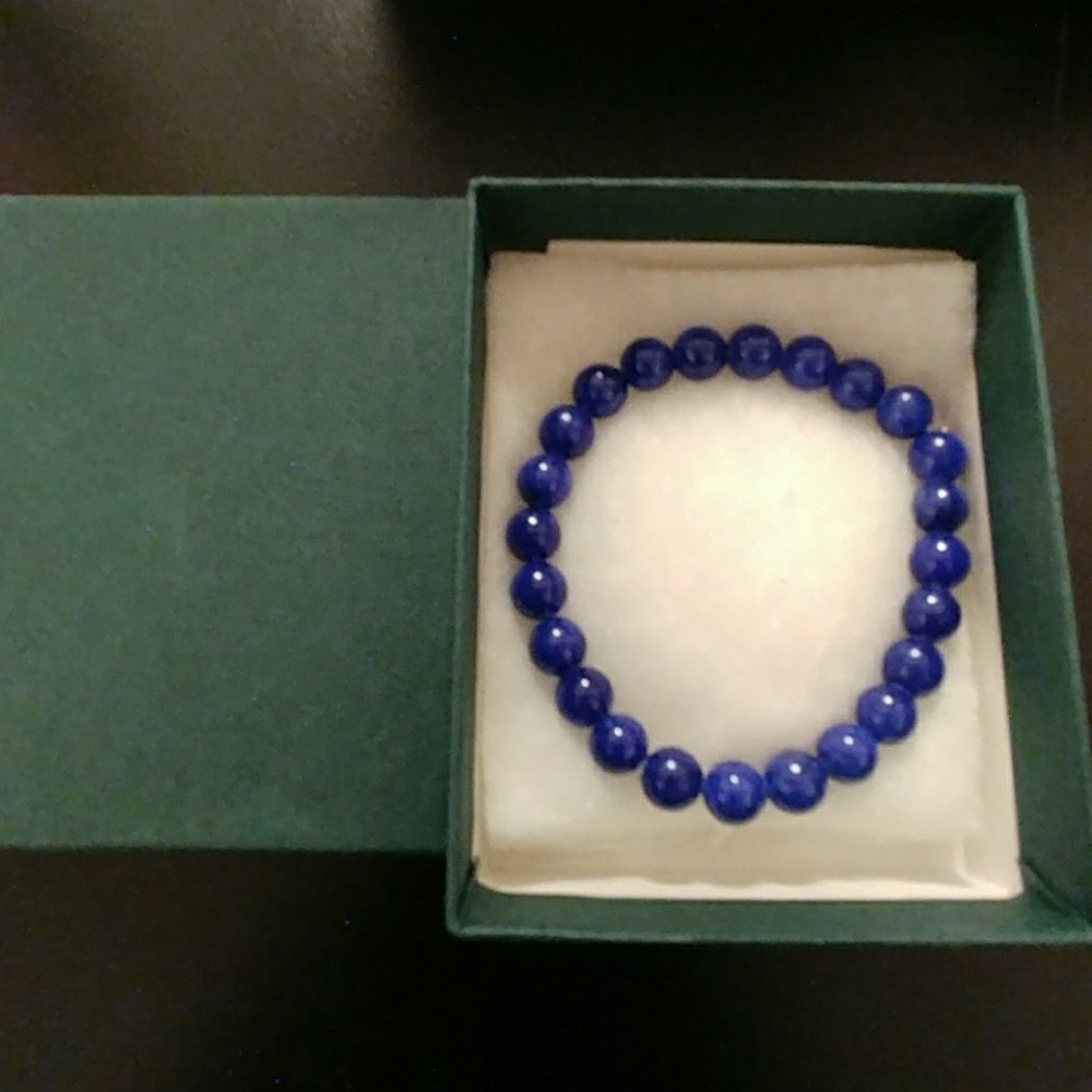Cobalt Mountain Jade Stone Bracelet - Picture 6 of 8